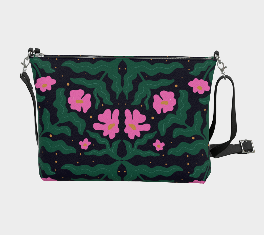 Wavy Spring Flowers Vegan Leather Bag