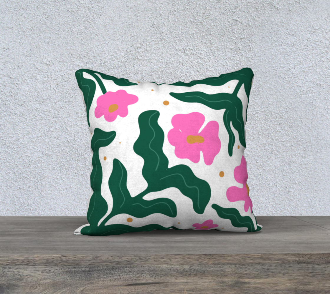 Wavy Spring Flowers Pillow Case