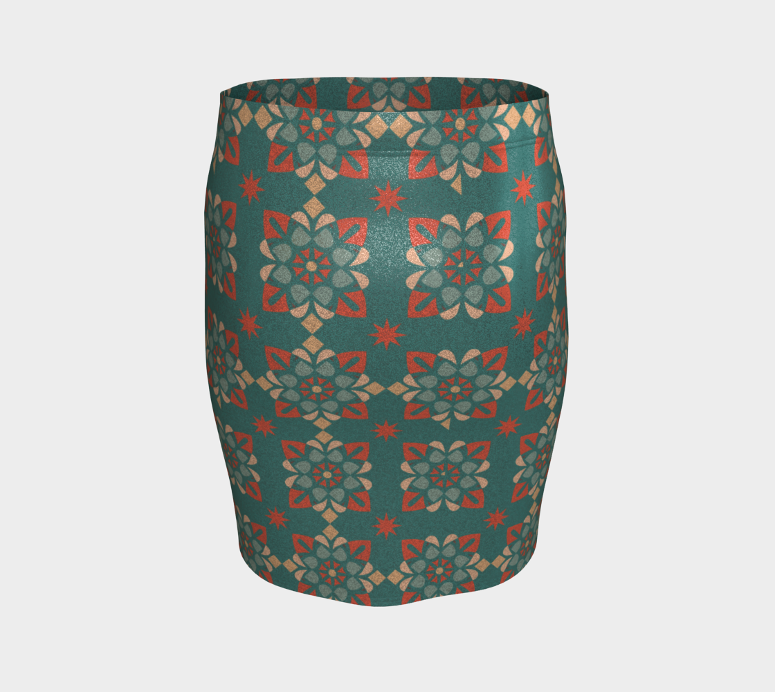 Shiny Peacock Blue Skirt