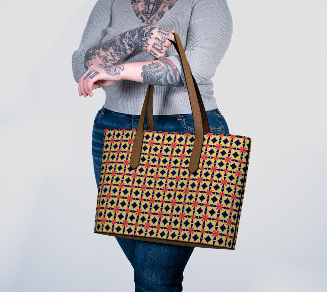 Retro Pattern Vegan Leather Bag