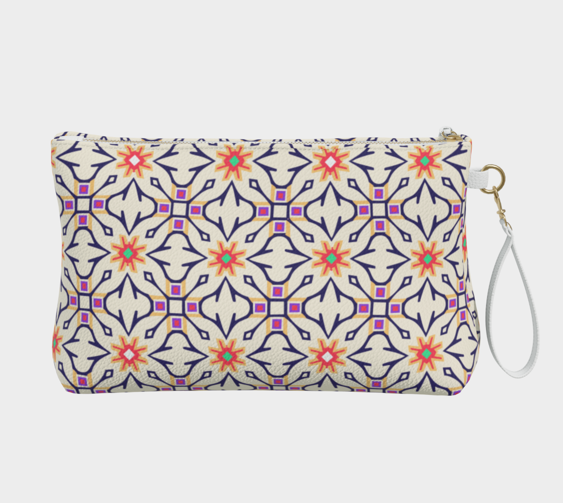 Beige Boho Vegan Leather Makeup Bag