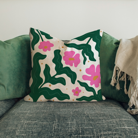 Wavy Spring Flowers Pillow Case