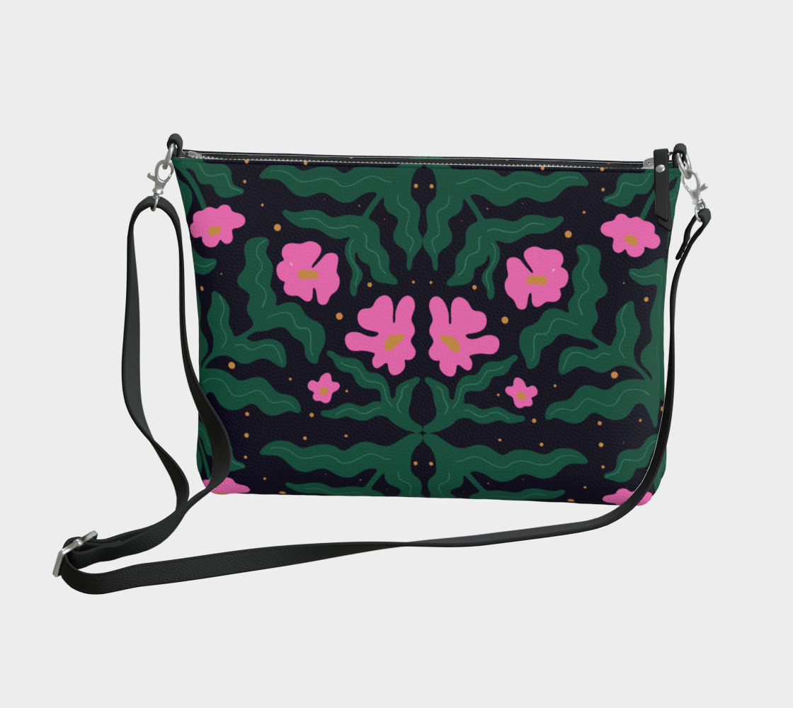 Wavy Spring Flowers Vegan Leather Bag