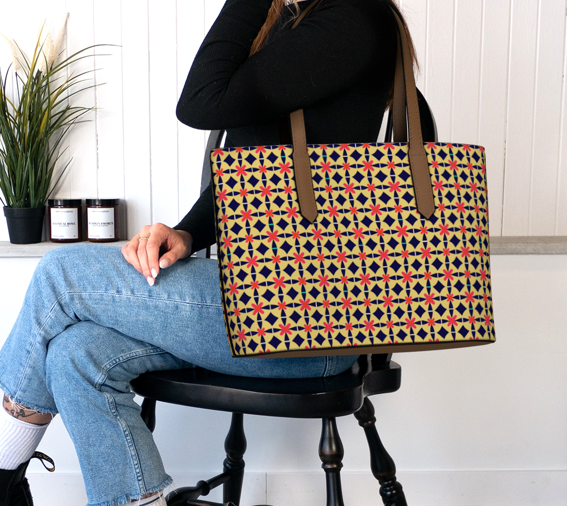 Retro Pattern Vegan Leather Bag