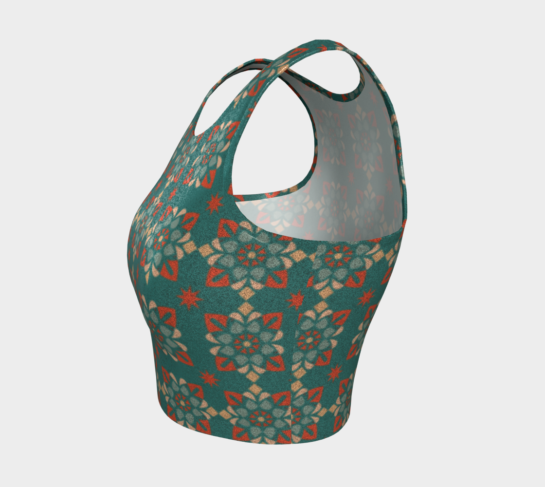 Shiny Peacock Blue Sport Crop Top