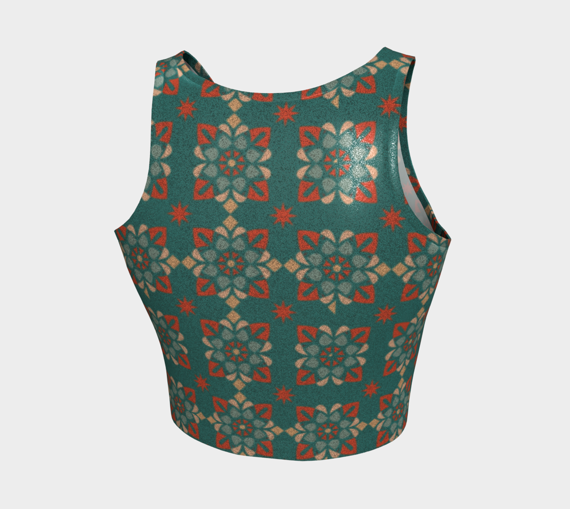 Shiny Peacock Blue Sport Crop Top