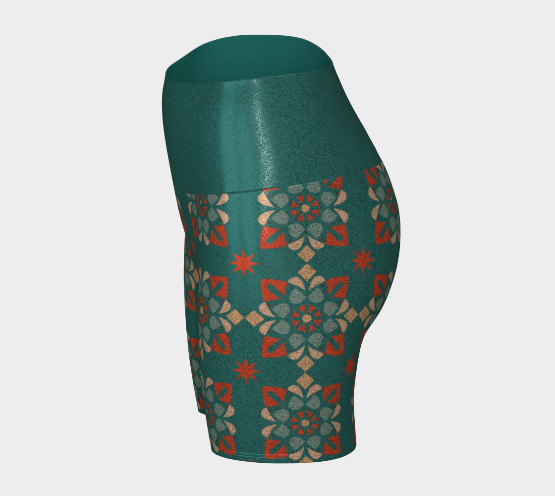 Shiny Peacock Blue Yoga Short