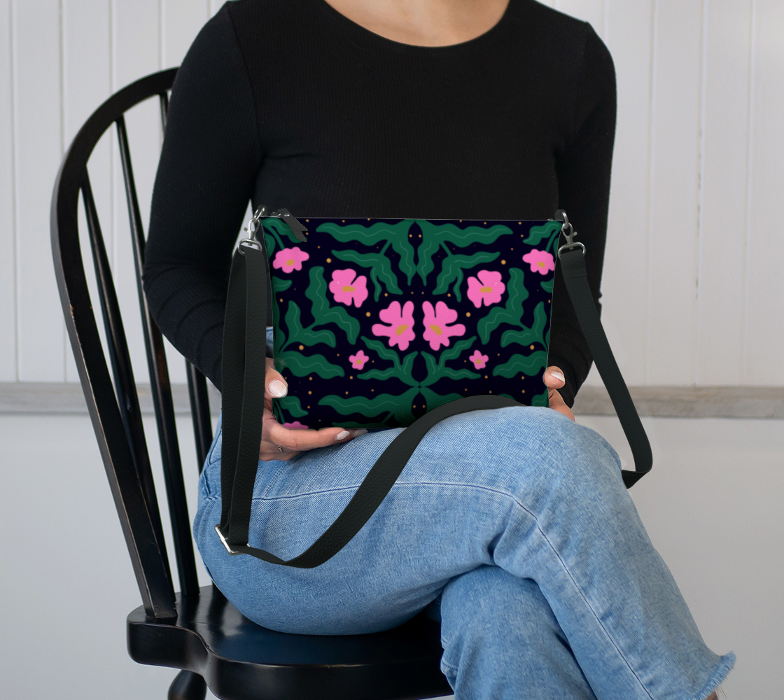 Wavy Spring Flowers Vegan Leather Bag