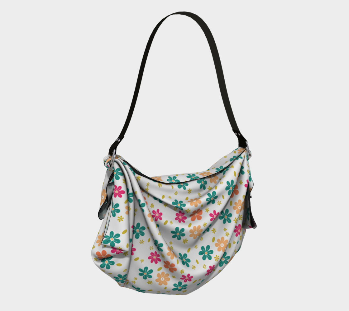 Spring Flowers Origami Tote Bag White