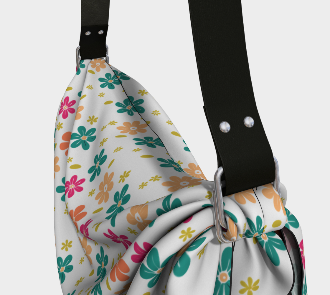Spring Flowers Origami Tote Bag White